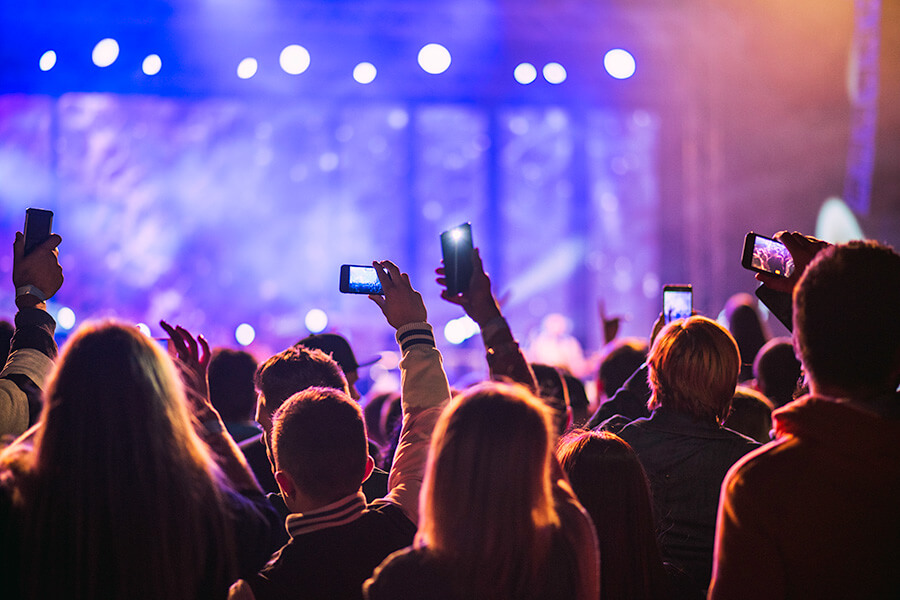 Audience at a music event